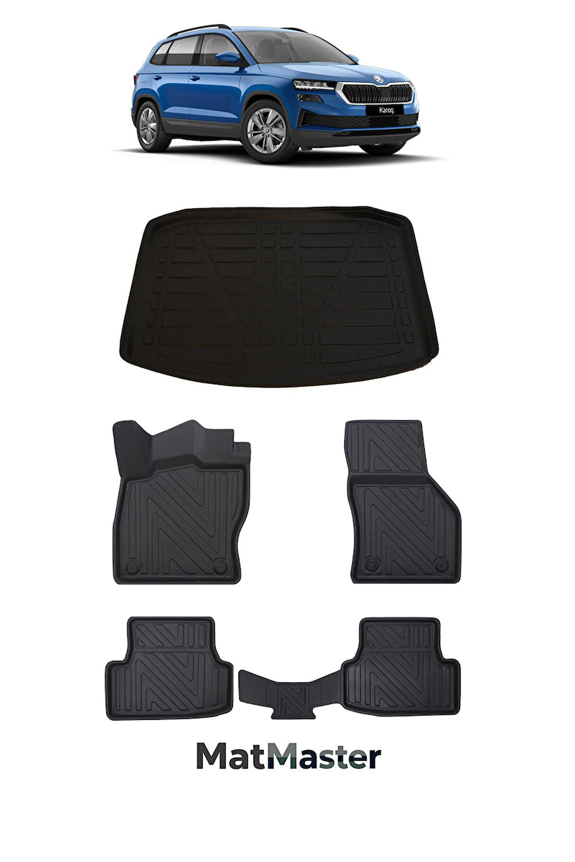 Skoda Karoq 2024 Model 5D Premium Ekstra Havuzlu Paspas Ve Bagaj Havuzu Set