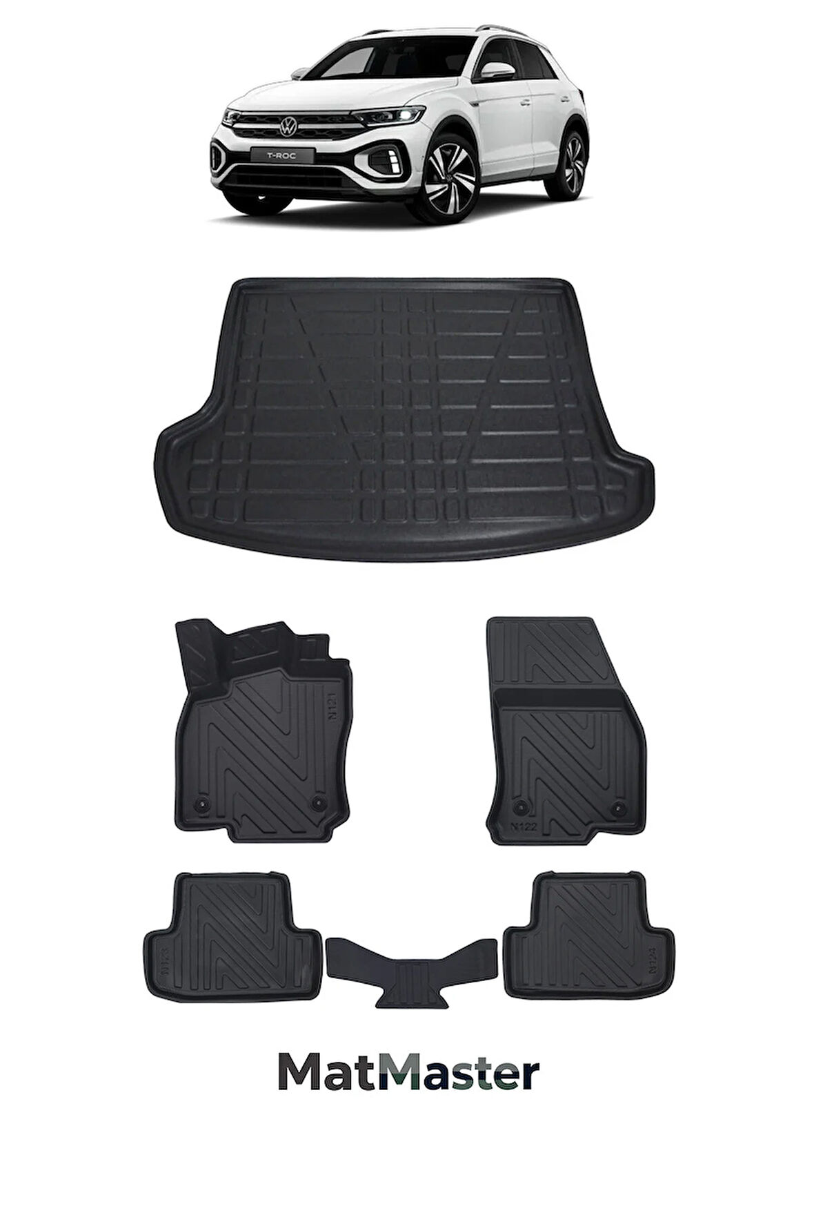 Volkswagen T-roc 2017 Model 5D Premium Ekstra Havuzlu Paspas Ve Bagaj Havuzu Set