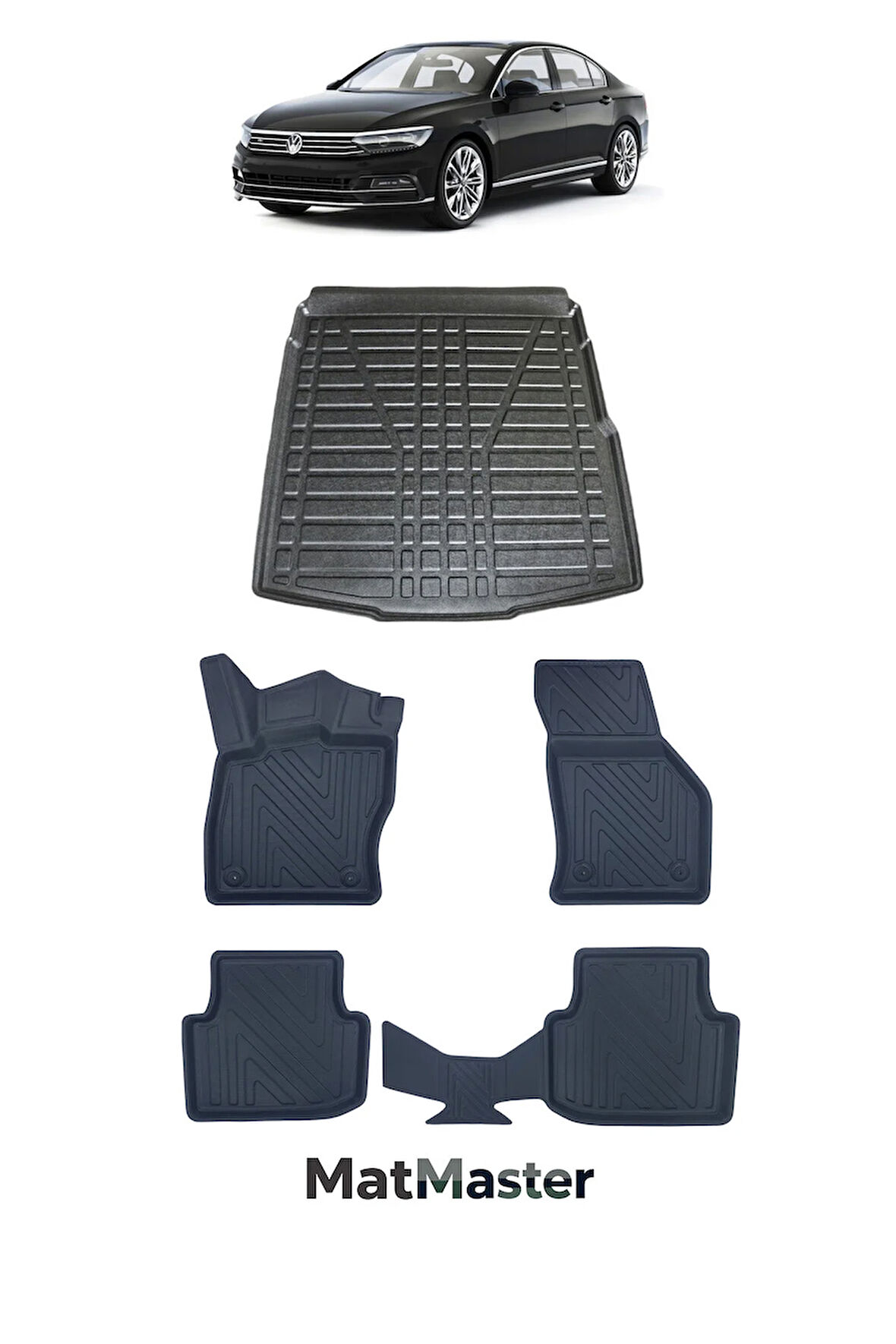 Volkswagen Passat B8 2020 Model 5D Premium Ekstra Havuzlu Paspas Ve Bagaj Havuzu Set