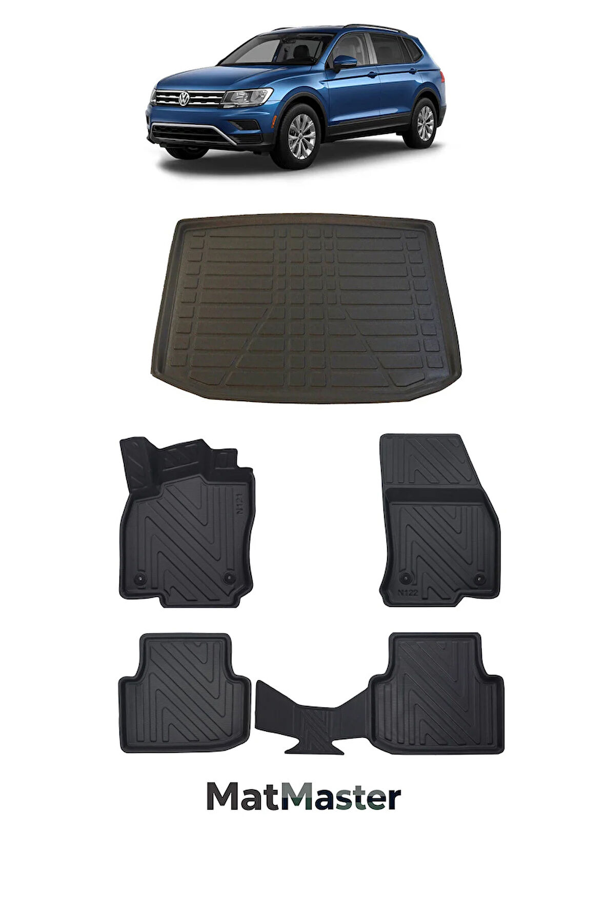Volkswagen Tiguan 2022 Model 5D Premium Ekstra Havuzlu Paspas Ve Bagaj Havuzu Set