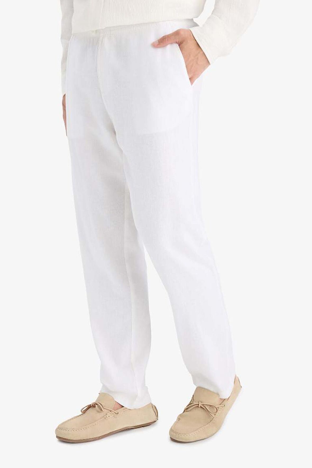 DeFacto Relax Fit Rahat Kesim Dar Paça Keten Karışımlı Yazlık Pantolon C1140AX25SMWT33