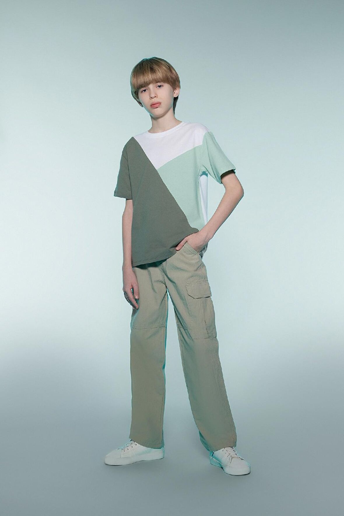 Erkek Çocuk Loose Fit Standart Paça Gofre Dokulu Pantolon