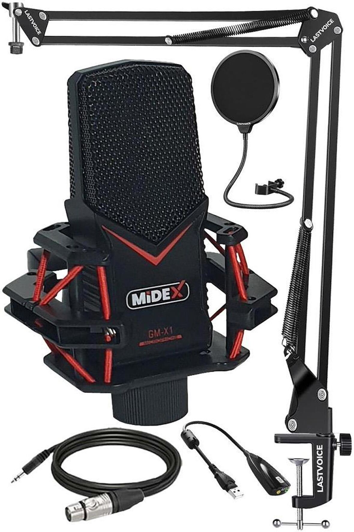 Midex GMX-1ST Condenser Stüdyo Mikrofonu PC (Stand ve Filtreli)