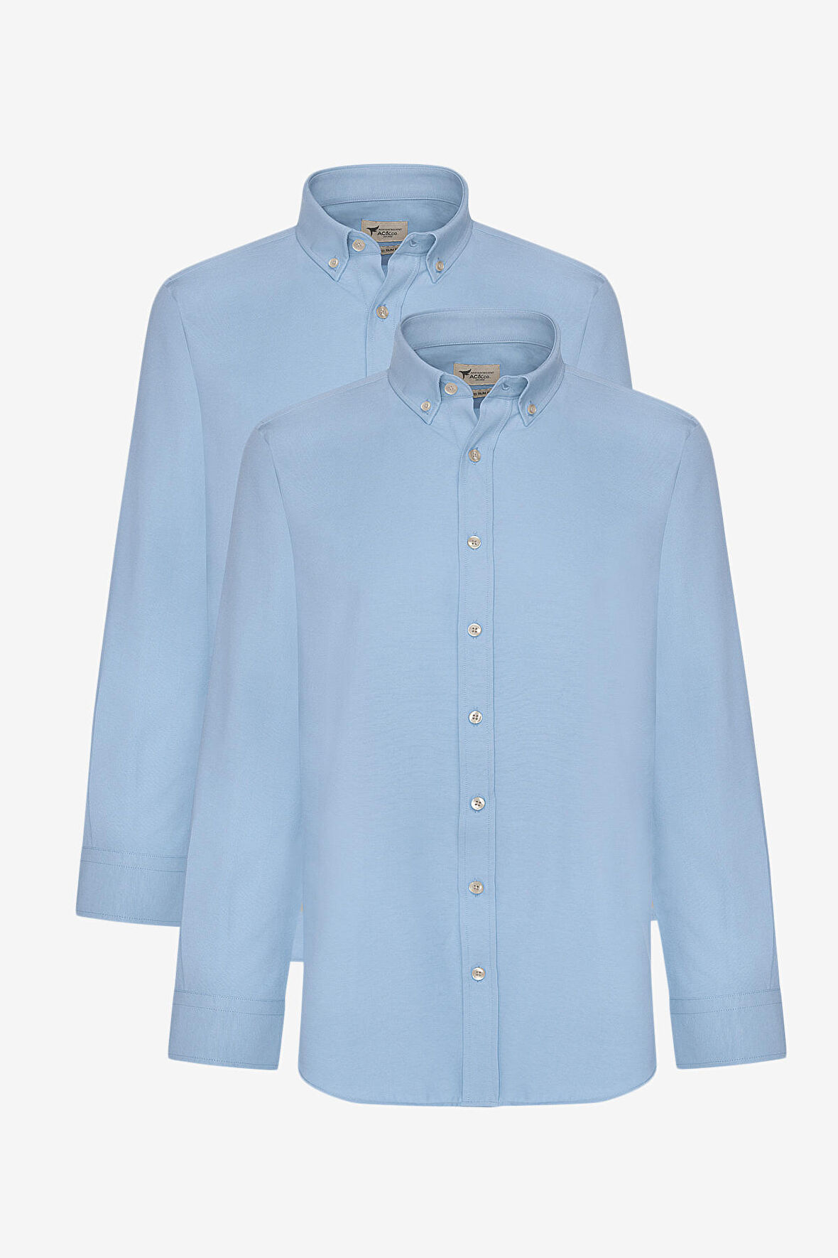 2'li Pamuklu Kolay Ütülenebilir Slim Fit Dar Kesim Oxford Gömlek Paketi