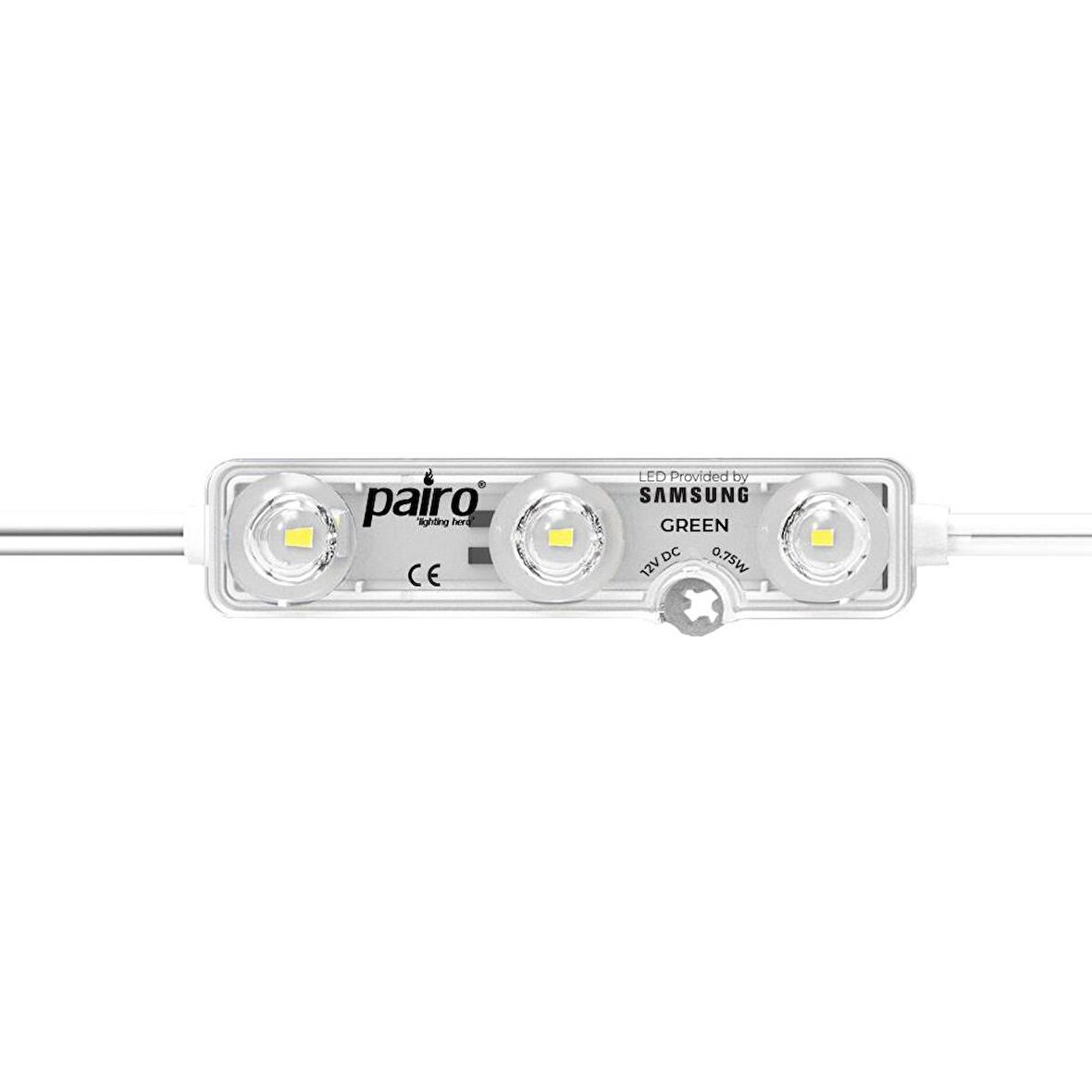 Pairo Signage Reklam Modülü ve Mercek Samsung Led Yeşil 0.75W 12V (50 Adet)