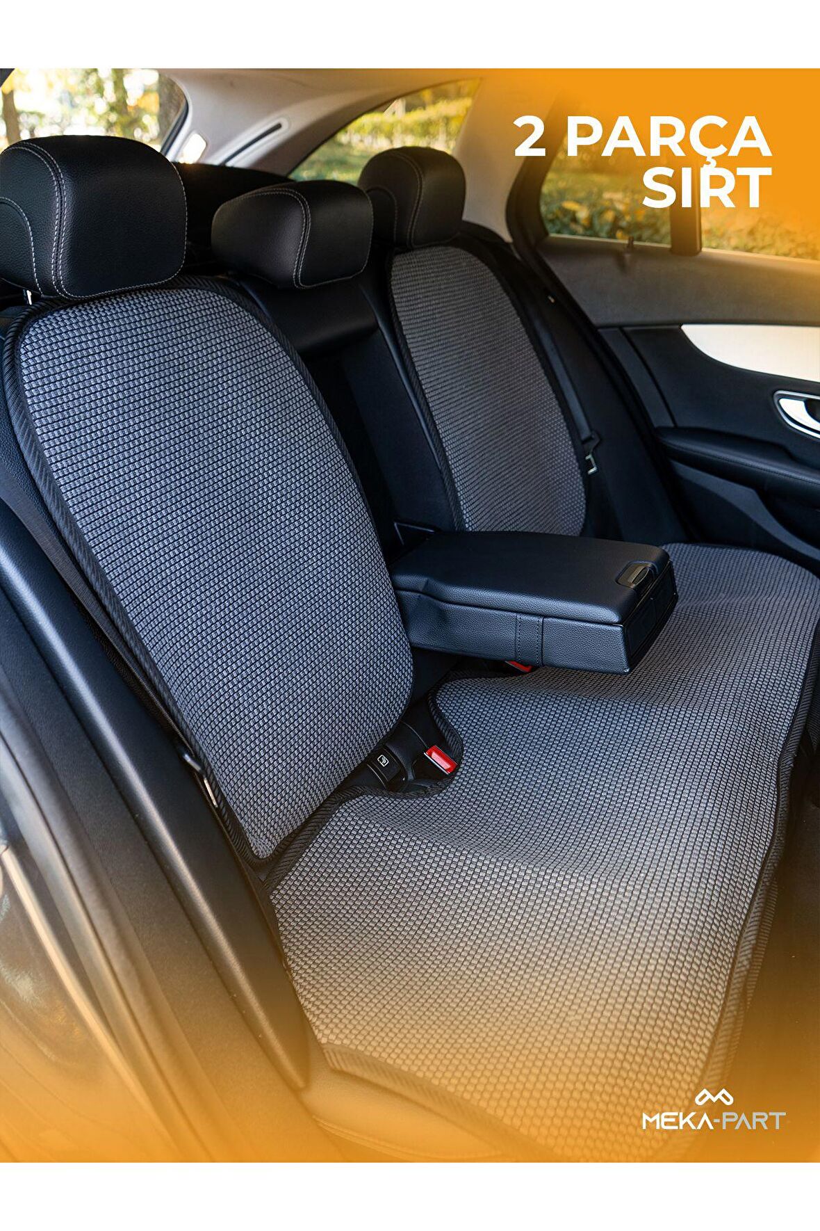 Meka Part Oto Koltuk Koruyucu Kılıf 2 Parça Sadece Arka Koltuk Sırt Universal Füme 