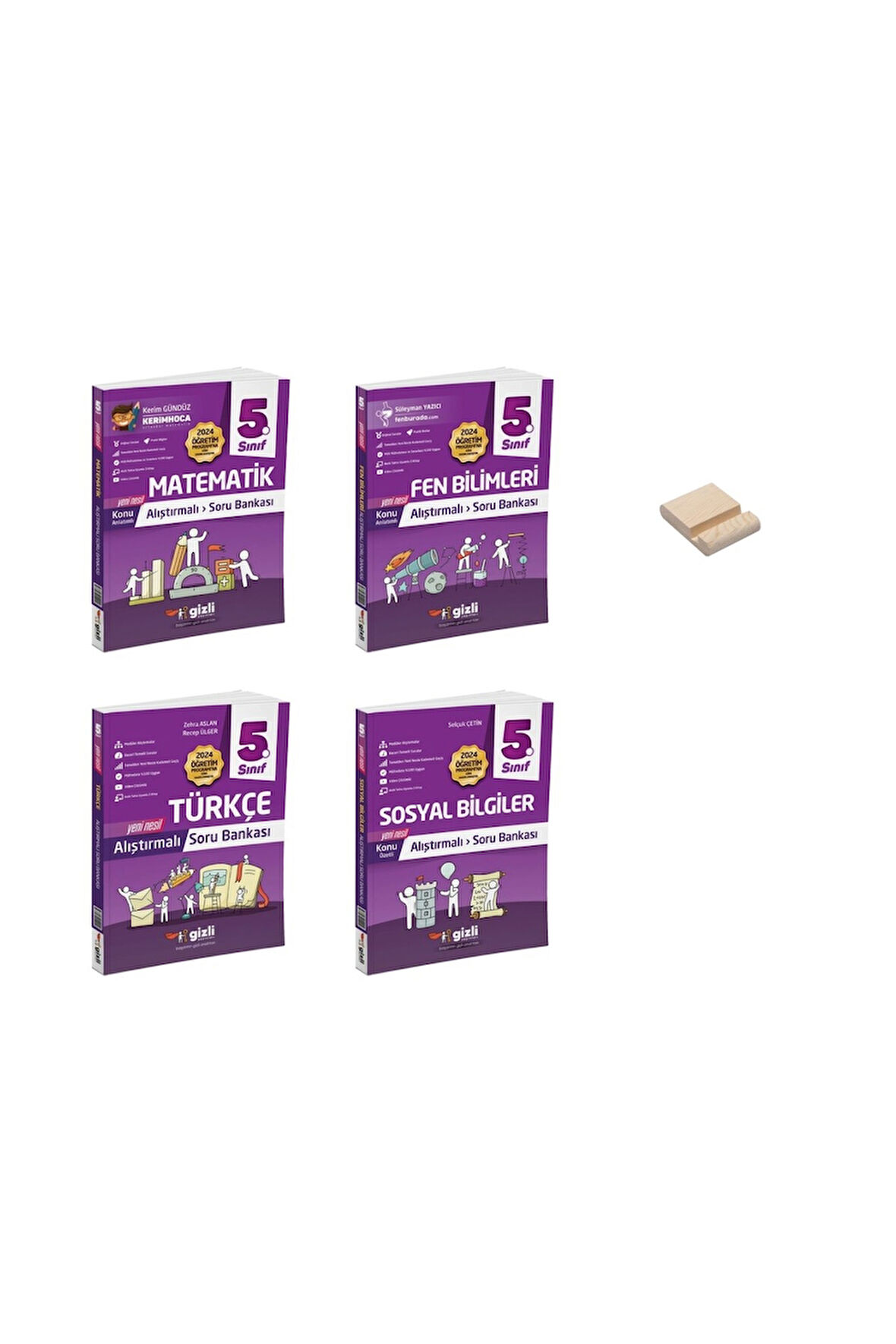 5. Sınıf Konu Anlatımlı Alıştırmalı Matematik Fen Türkçe ve Sosyal Soru Bankası 4lü Set