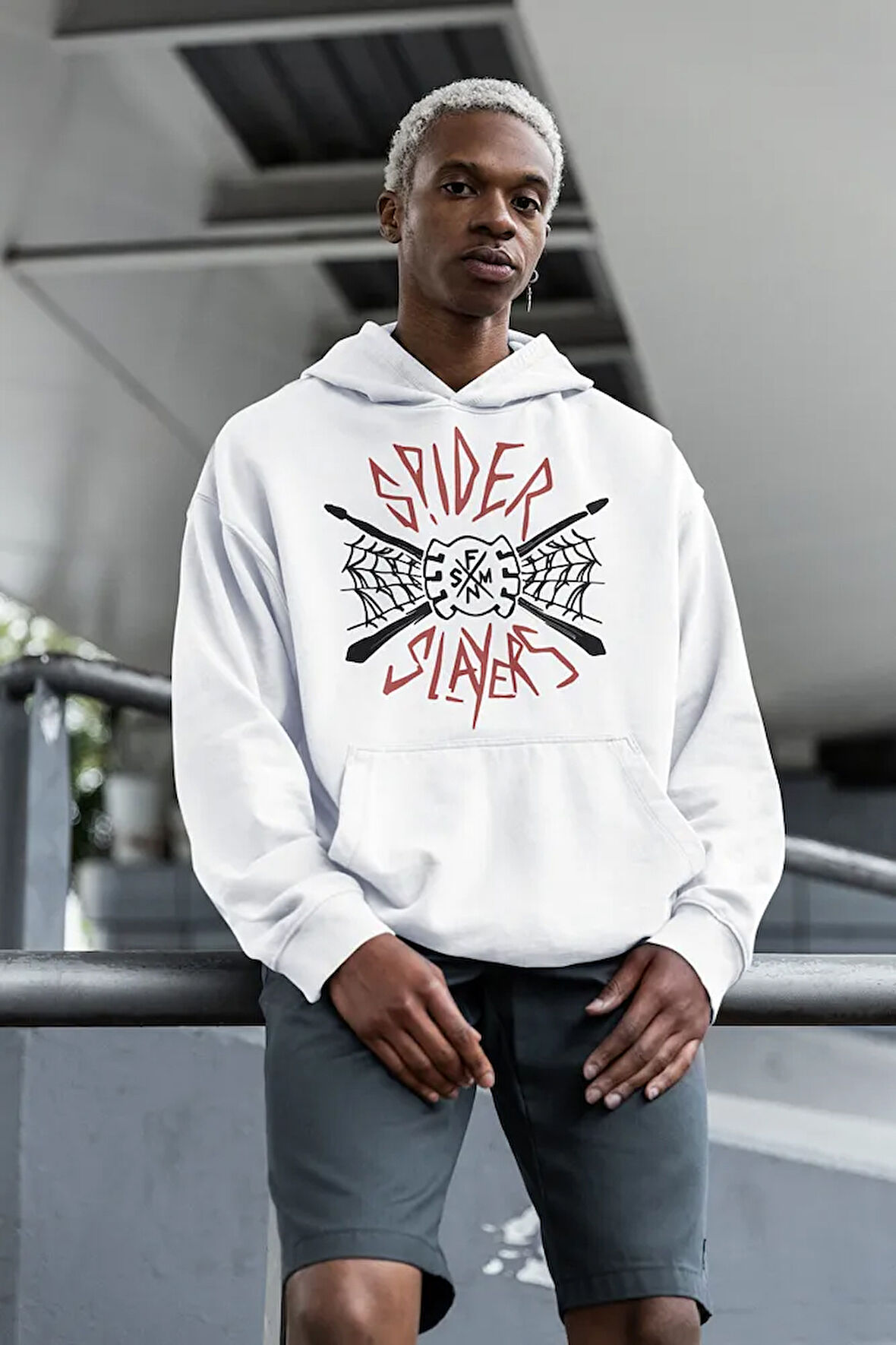 Spider Slayers Baskılı Unisex Oversize Örümcek Adam Hoodie