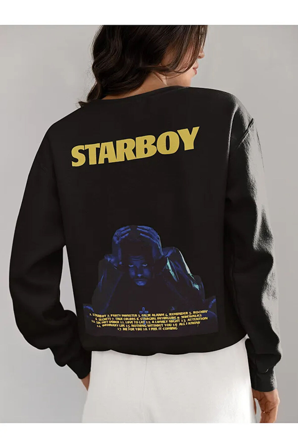 The Weeknd Starboy Baskılı Unisex Oversize Rapper Şarkıcı Sweatshirt