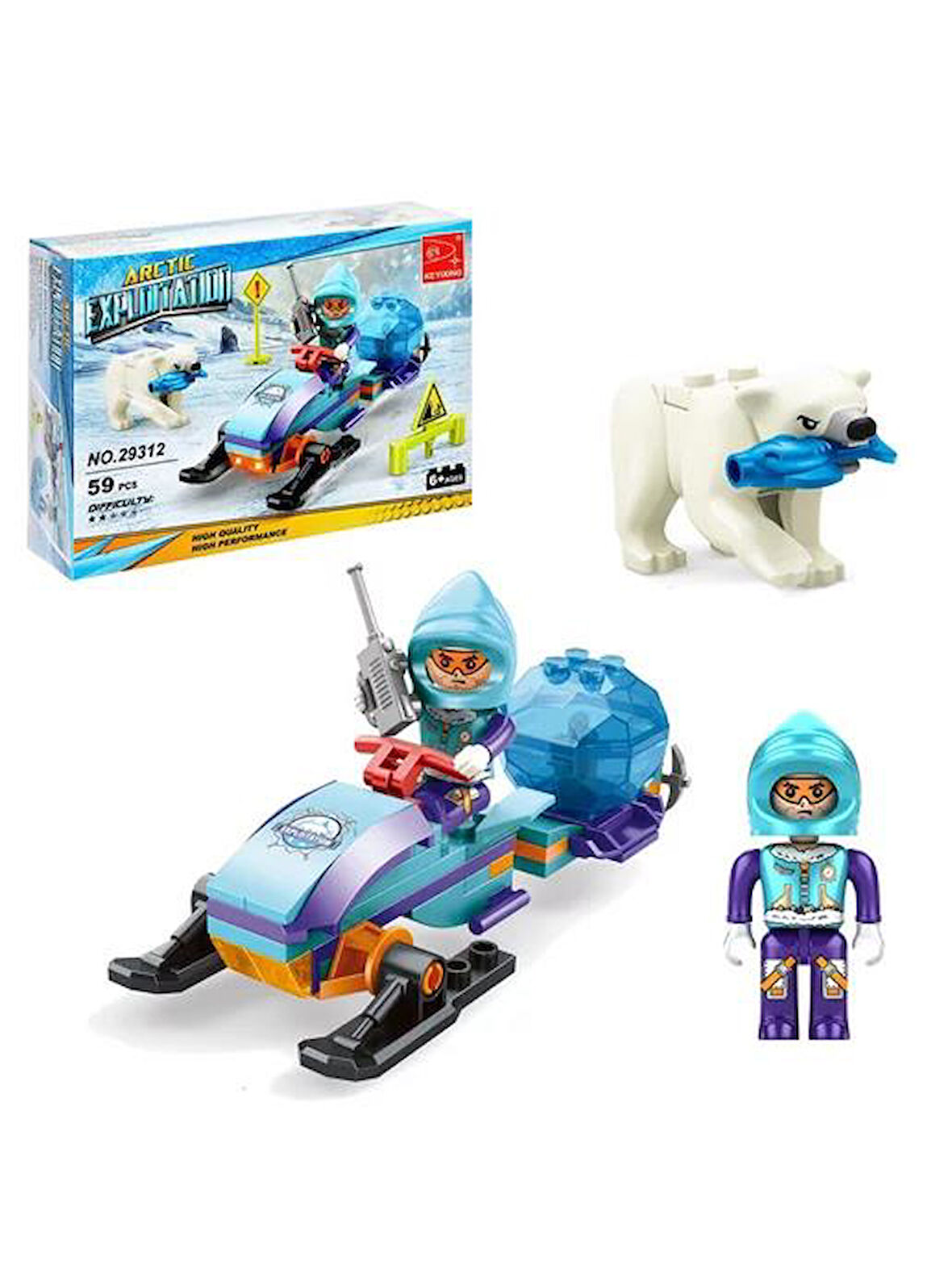 SUN-29312 Sunman 59 Parça Glacier Adventure Set Yapı Blokları Lego Eğitici Oyuncak