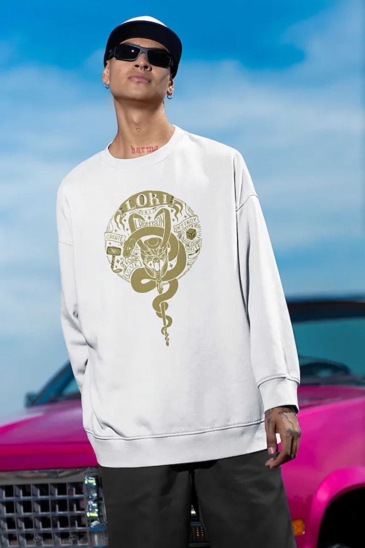 Avengers Loki Baskılı Unisex Oversize Yenilmezler Sweatshirt