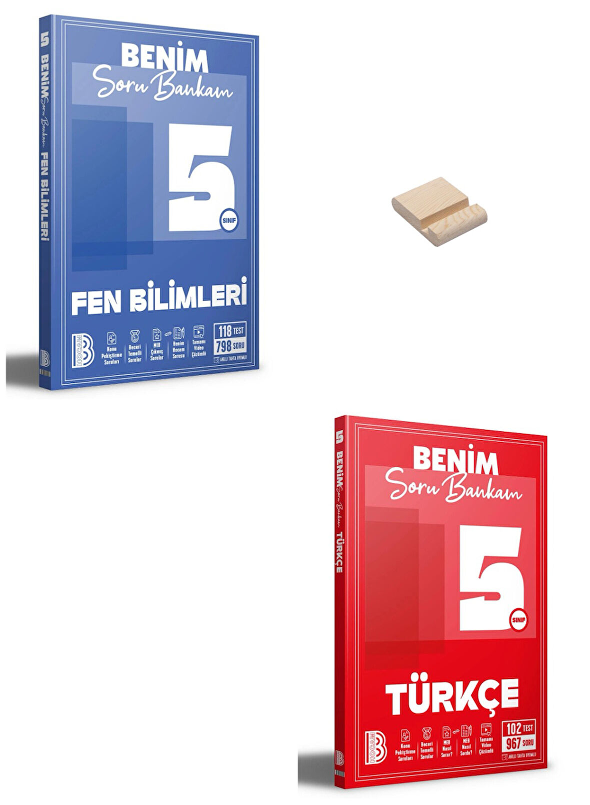 5. Sınıf Benim Soru Bankam Fen Bilimleri ve Türkçe + Telefon Standı