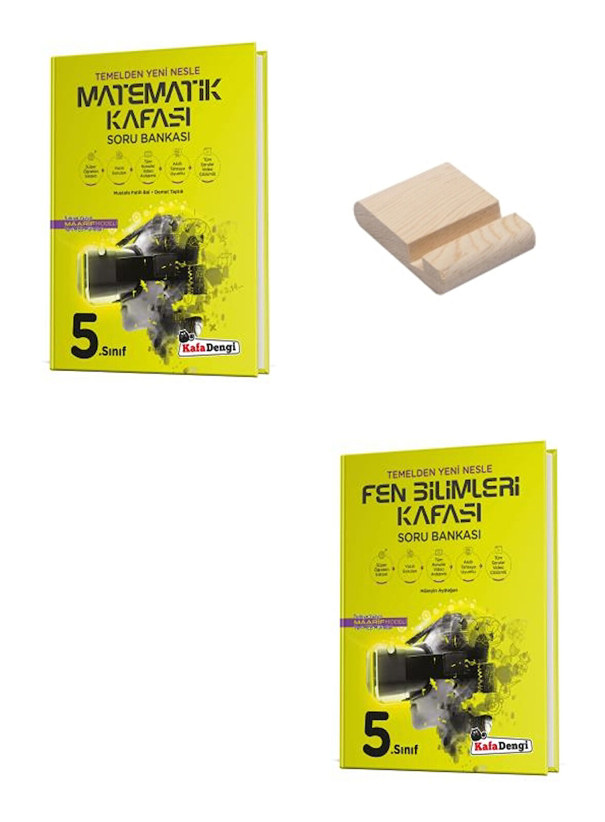 Kafa Dengi 5. Sınıf Matematik ve Fen Bilimleri Kafası Soru Bankası + Telefon Standı