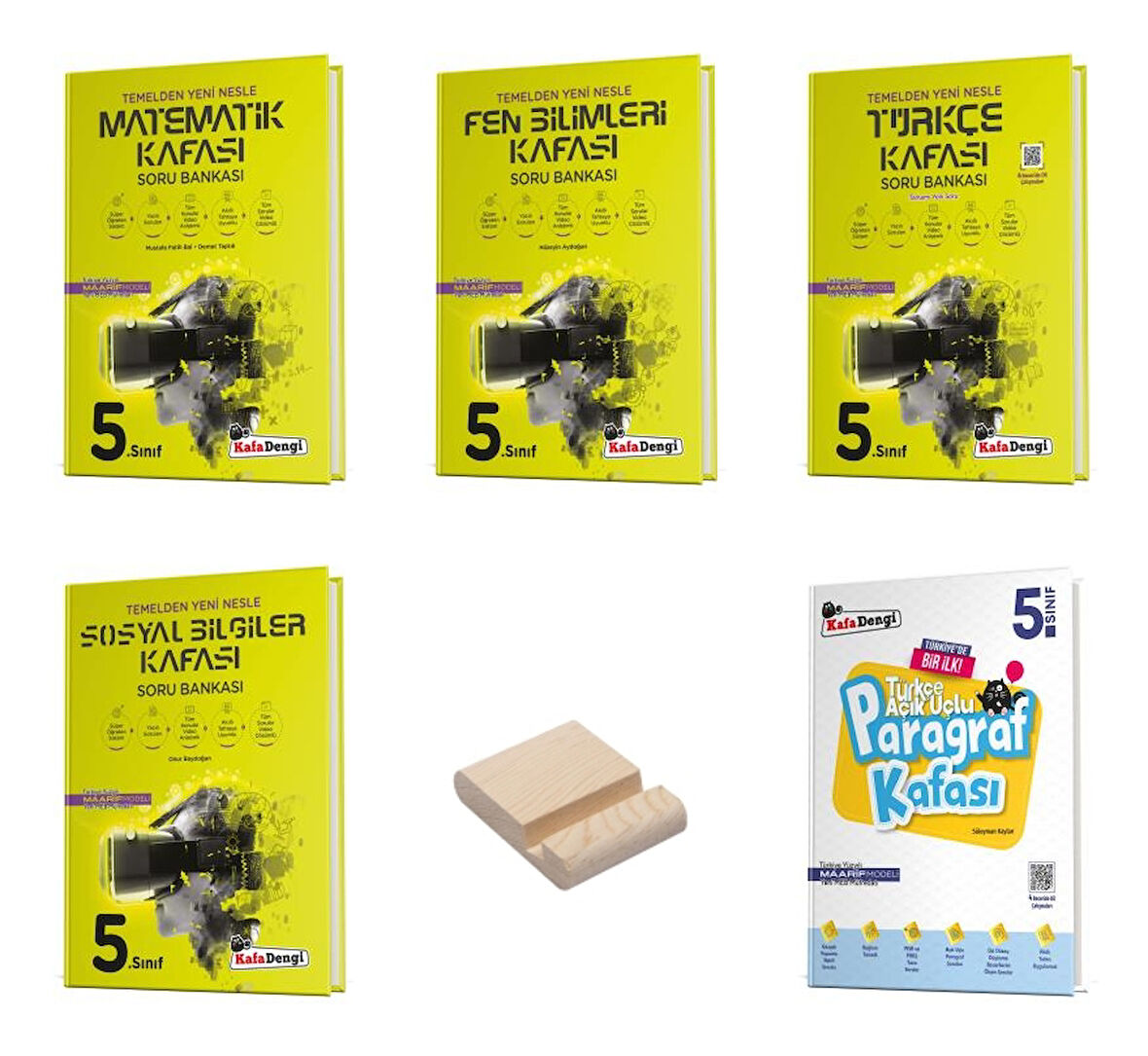 Kafa Dengi 5. Sınıf Matematik Fen Türkçe Sosyal ve Paragraf Kafası Soru Bankası 5li Set