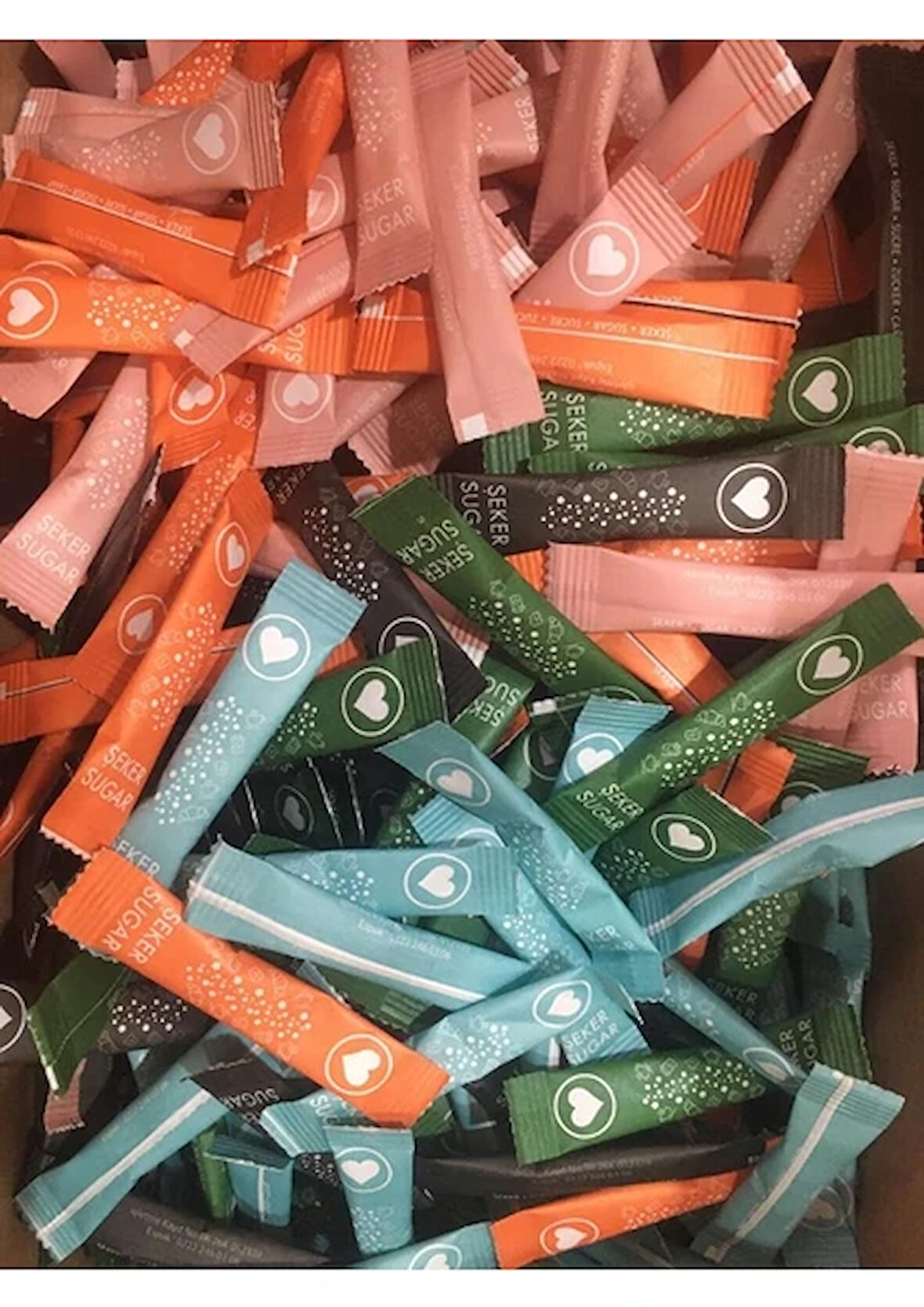 Stick Toz Şeker 3 gr Renkli 1000 Adet 3 kg kalın kağıt