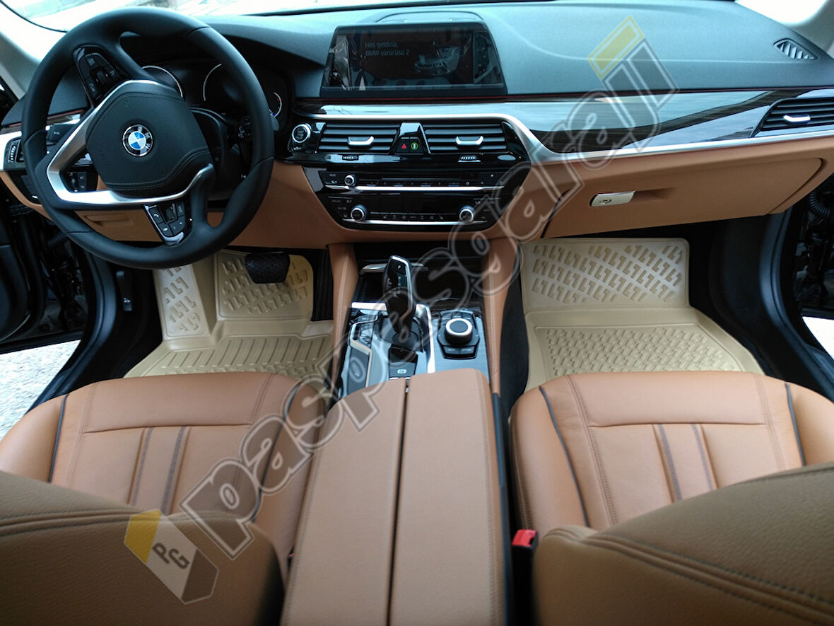 Bmw 5 Serisi G30 3D Bej Renk Havuzlu Paspas, 2018- Sonrası