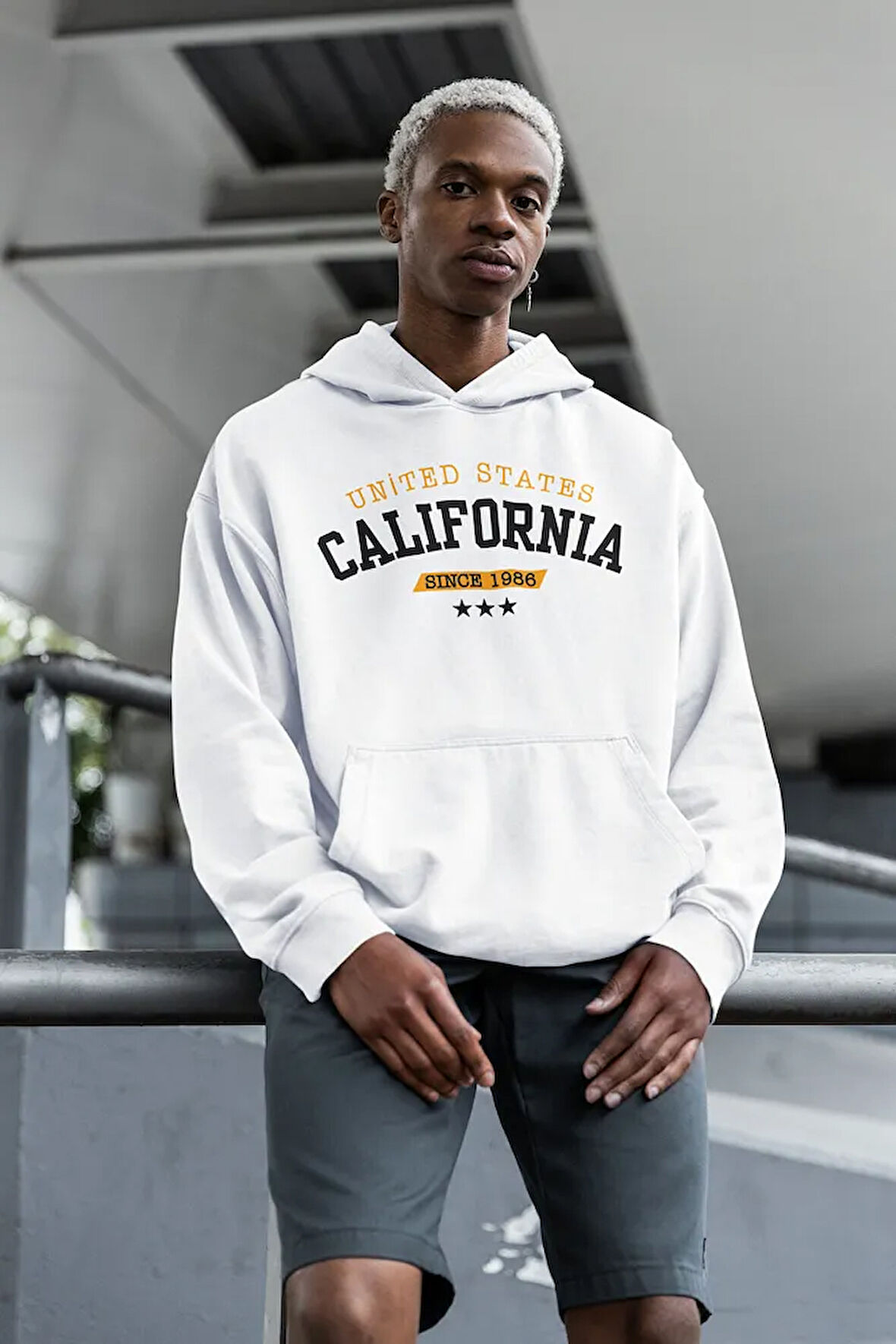 United States California Since 1986 Yazılı Unisex Oversize Hoodie