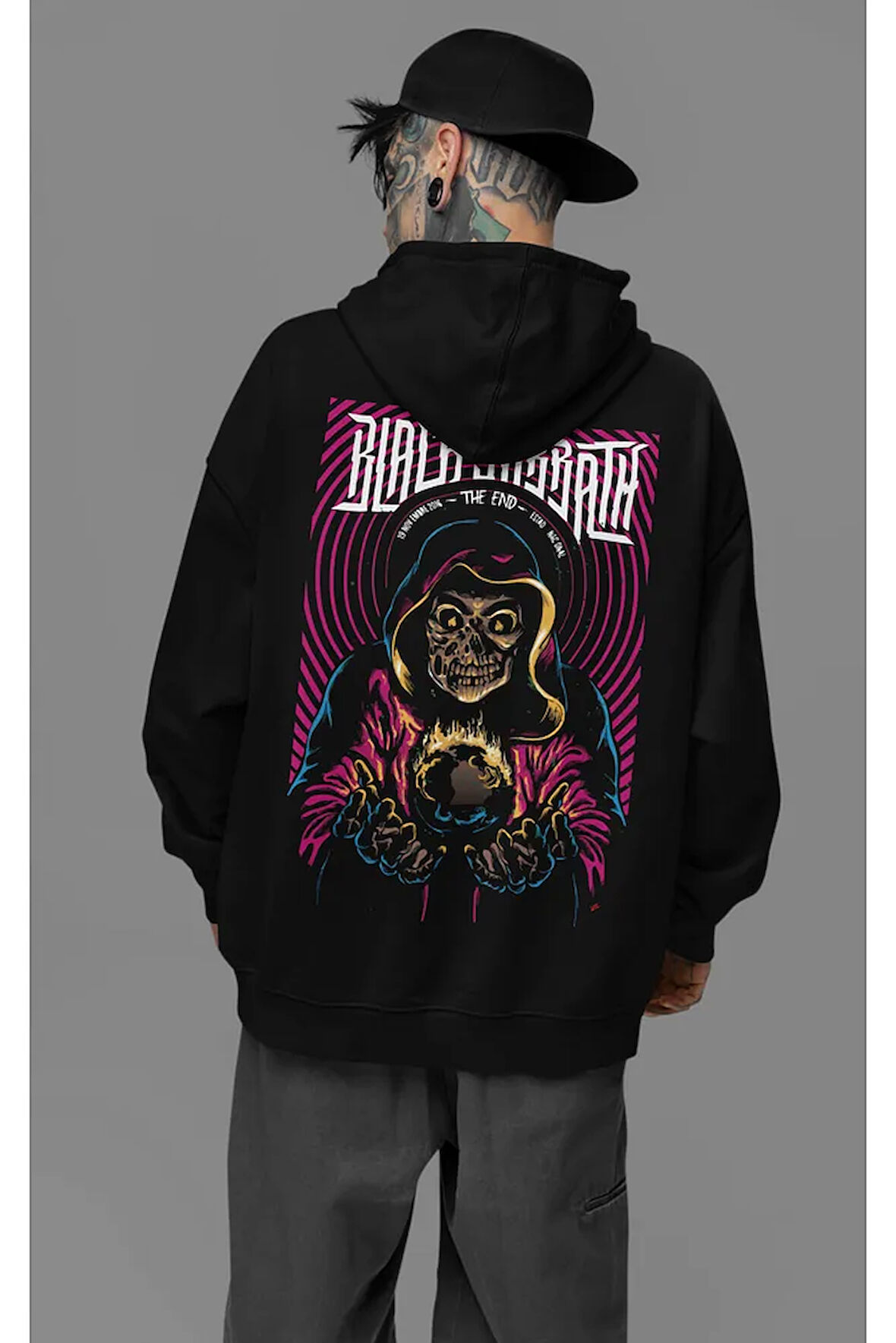 Black Sabbath Müzik Grubu Baskılı Unisex Oversize Rock Metal Hoodie