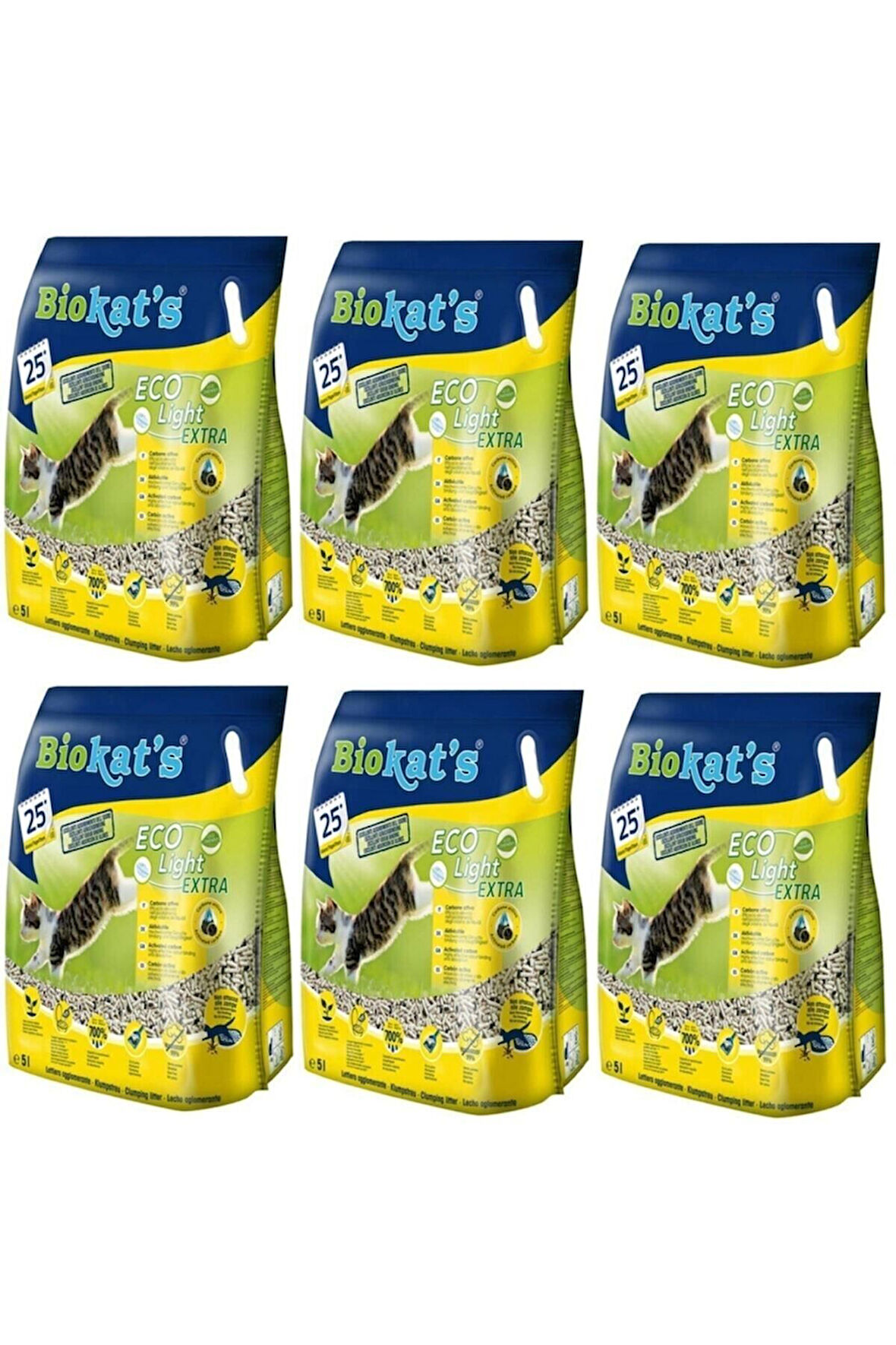 Pelet Kedi Kumu Eco Light Extra 5 Litre X 6 Adet