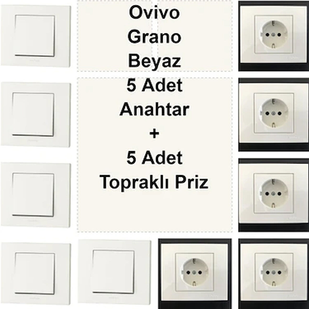 Ovivo Beyaz İkili Set - Çerçeve Dahil