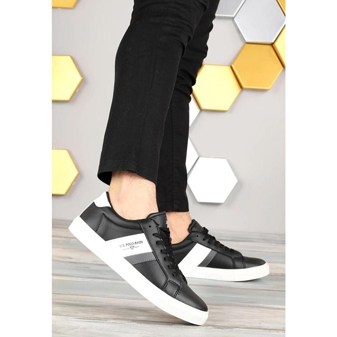 U.S.POLO ASSN ANTON 2PR SİYAH COMFORT CASUAL ERKEK AYAKKABISI