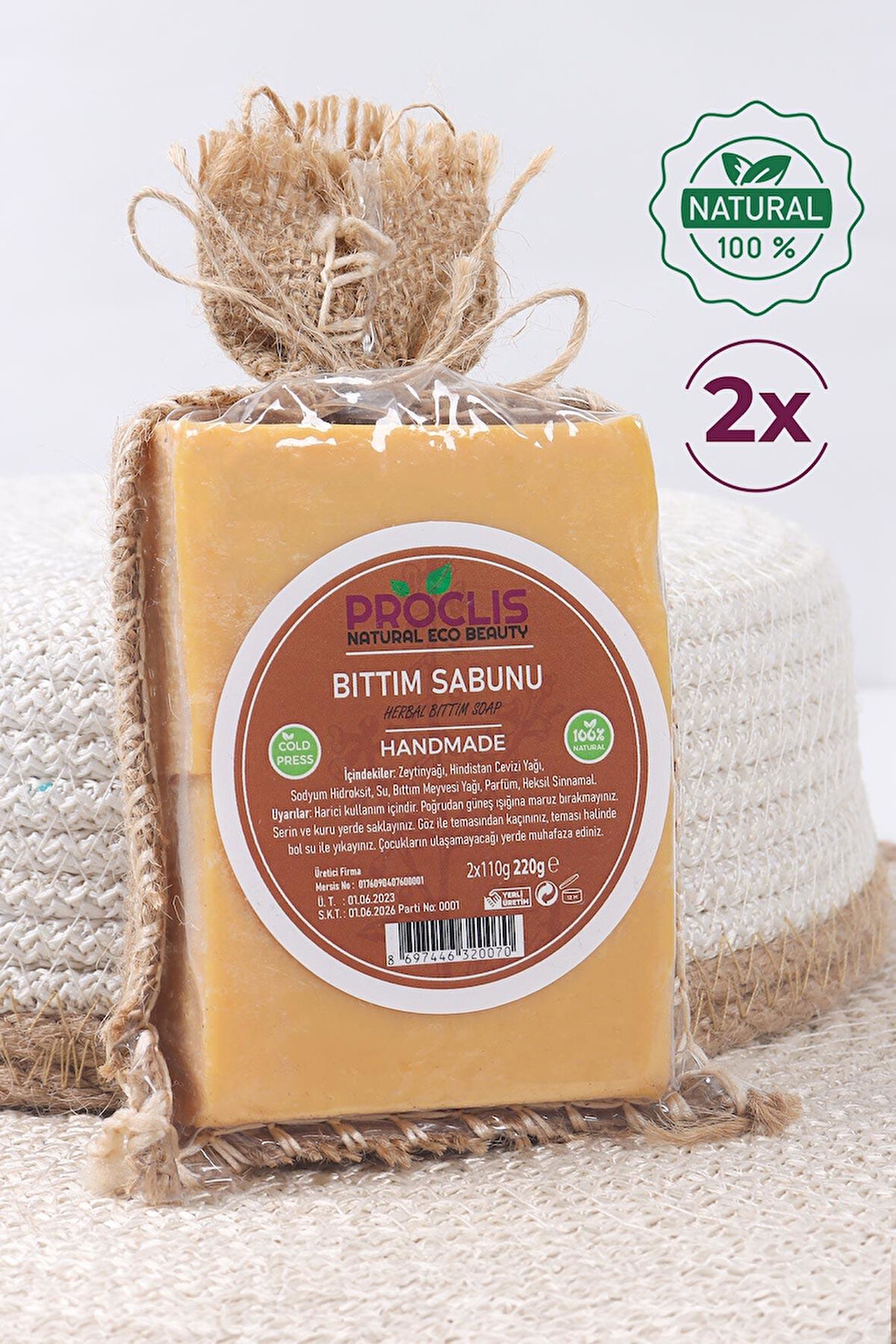 Doğal El Yapımı Bıttımlı Sabun Çiftli