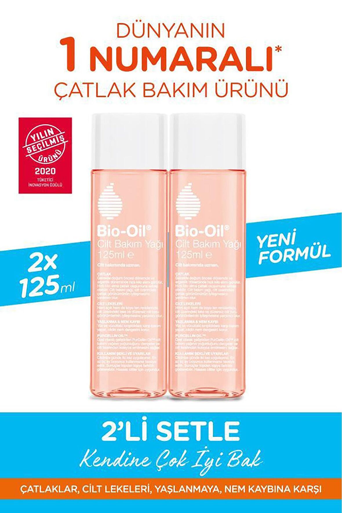 Çatlak Karşıtı & Nemlendirici Cilt Bakım Yağı 125 ml (2'li paket) - YENİ FORMÜL 60011591177732