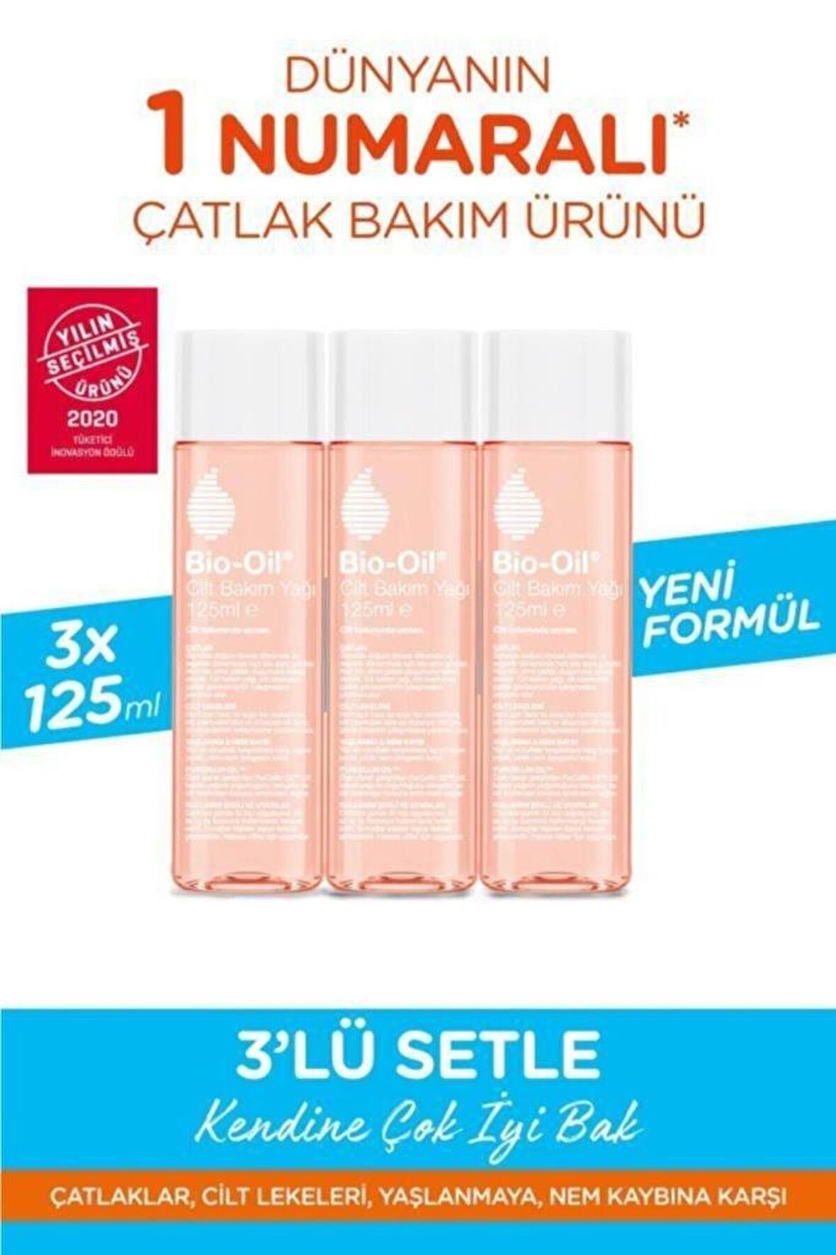 Çatlak Karşıtı & Nemlendirici Cilt Bakım Yağı 125 Ml (3'lü Paket) - Yeni Formül