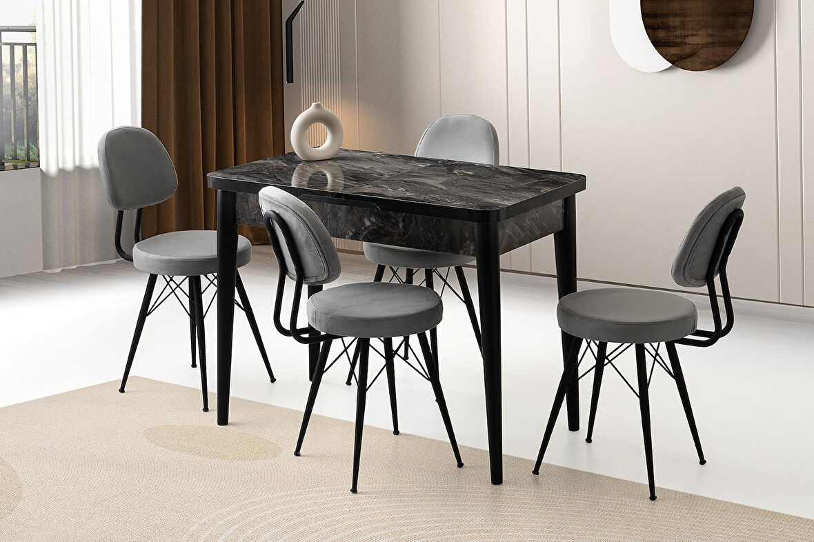 Milano Ece MDF Mutfak Masa Sandalye Takımı 60x100