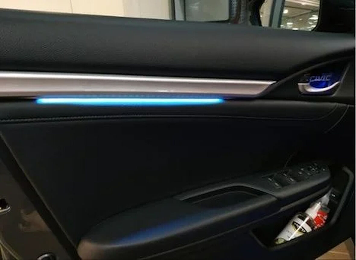 Honda Civic Fc5 Fk7 2016-2020 İçin Uyumlu Işıklı İç Kapı Çıtası 4 Parça Mavi