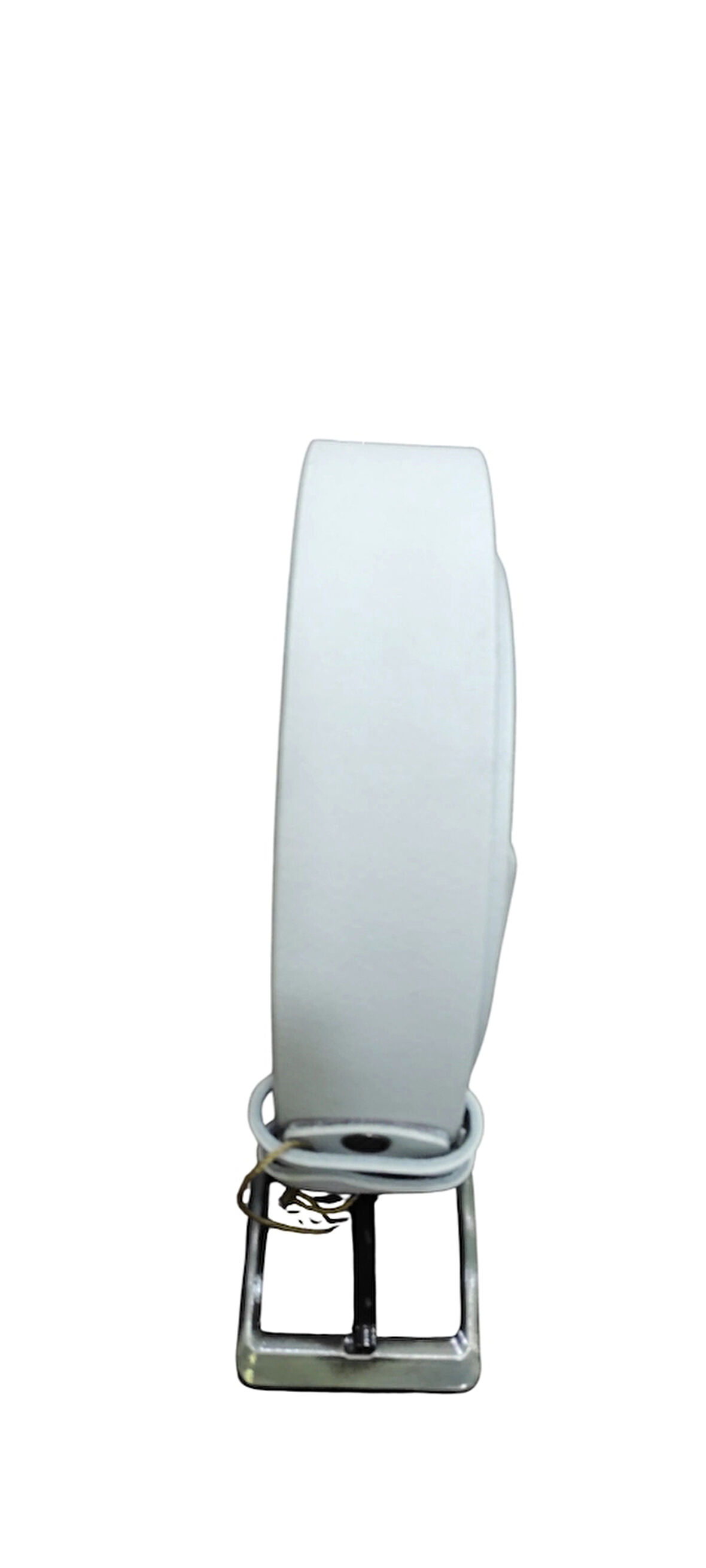 Erkek Suni Deri 4 cm Kot Ve Kanvas Pantolon Beyaz Kemer