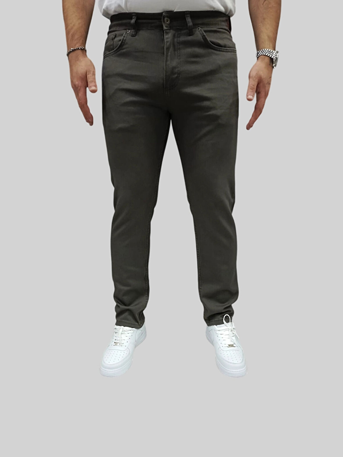 Erkek Enjoy Regular Fit Ligralı Koyu Gri Kot Pantolon