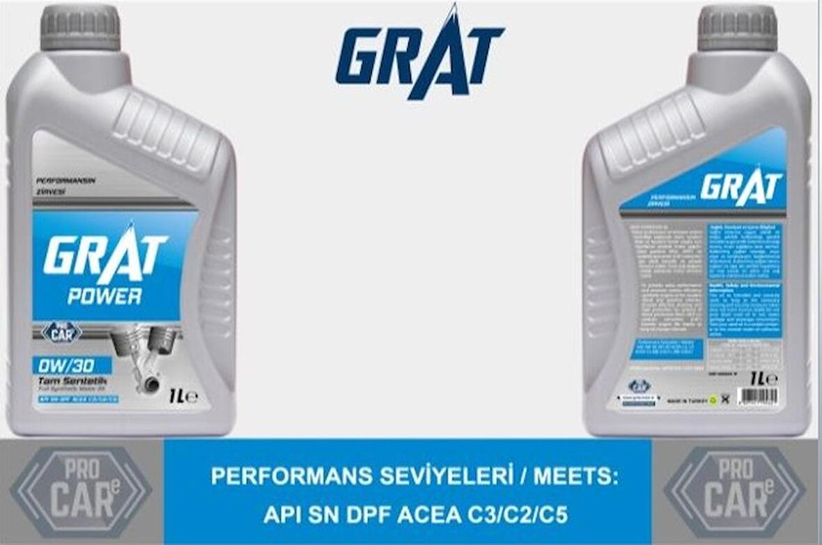 Grat 0w30 Motor Yagı Tam Sentetık Partıkullu 1 Lt