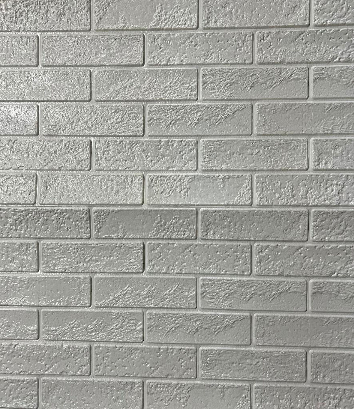 70x70cm 1 Adet Yapışkanlı Dekoratif Tuğla Desen Beyaz Tezgah Arası Salon Duvar Kağıdı Paneli NW168