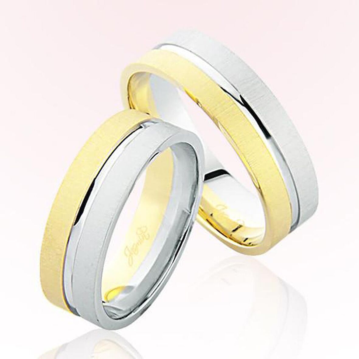 Sarı Beyaz Altın Alyans 6006