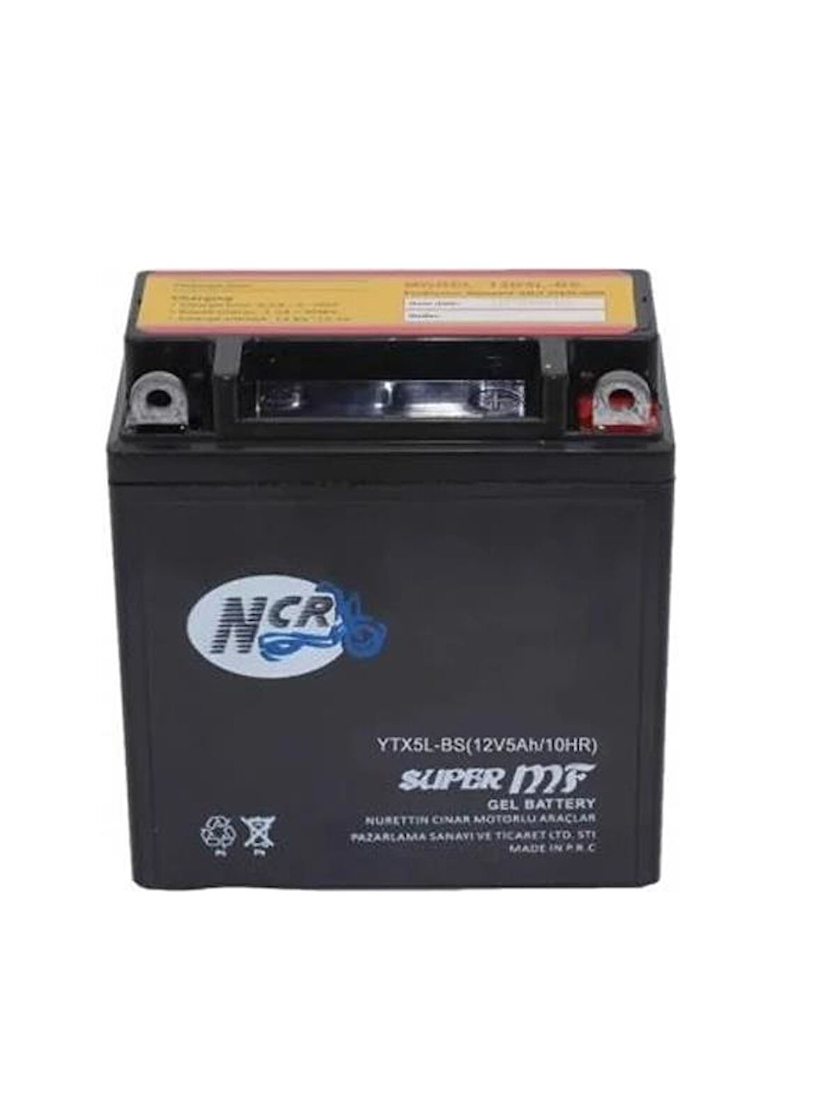 NCR AKÜ 12V / 5AH Yatık Akü  Motosiklet Aküsü