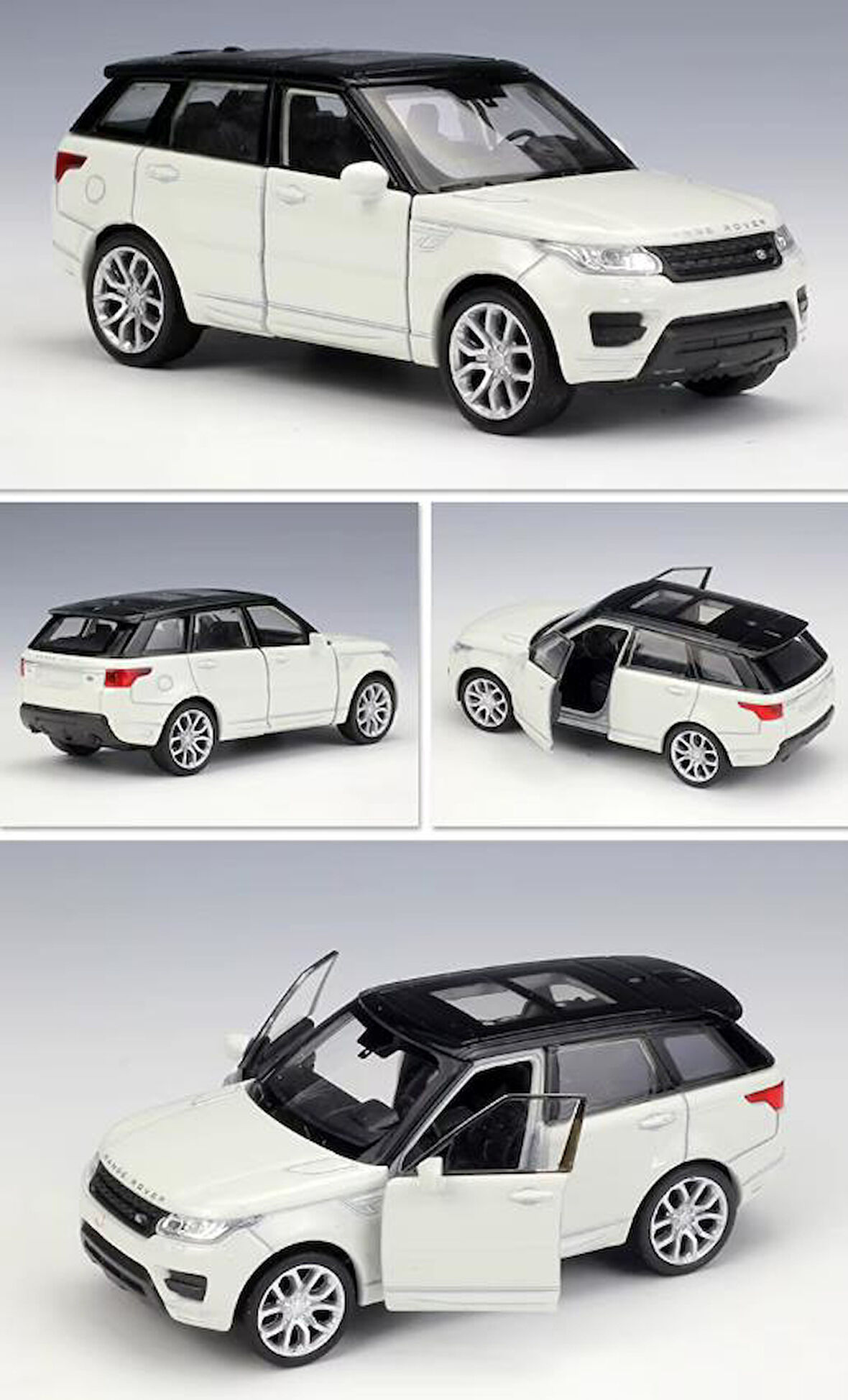 Oyuncak Metal Model Araba 1/36 Çek Bırak Beyaz Range Rover Sport