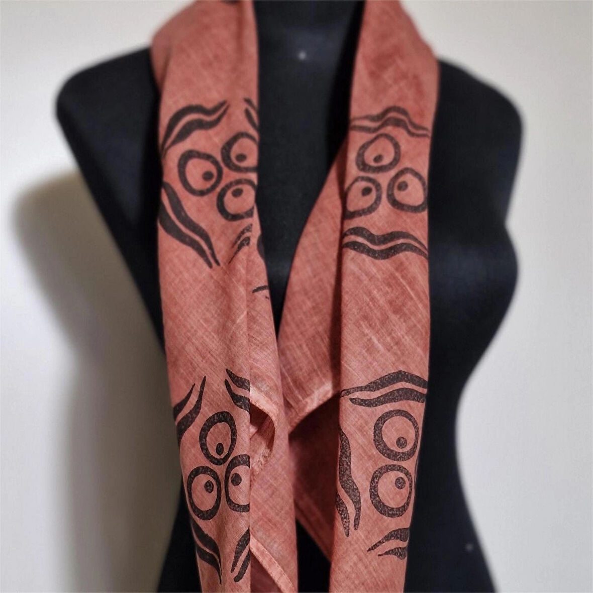 Kare pamuklu baskılı fular, El Yapımı pamuklu kare fular, Hediyelik tasarım, Moli tasarım