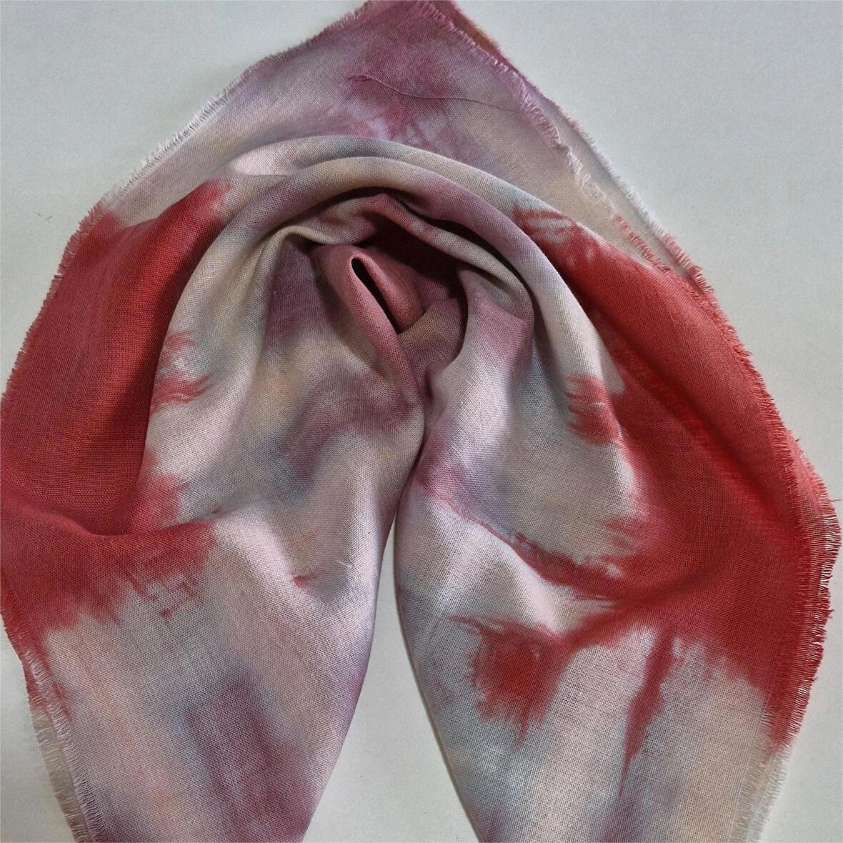 Kare Pamuklu Bandana, El Boyaması Ve Tahta Baskılı Bandana, Fular, Moli tasarım
