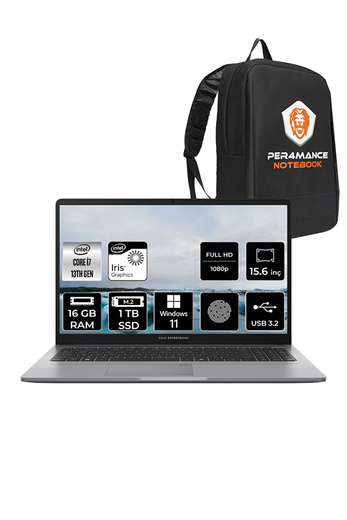 Asus Expertbook P1 P1503 i7 13700H 16GB DDR5 1TB SSD 15.6" FHD WINDOWS11PRO & PER4 ÇANTA