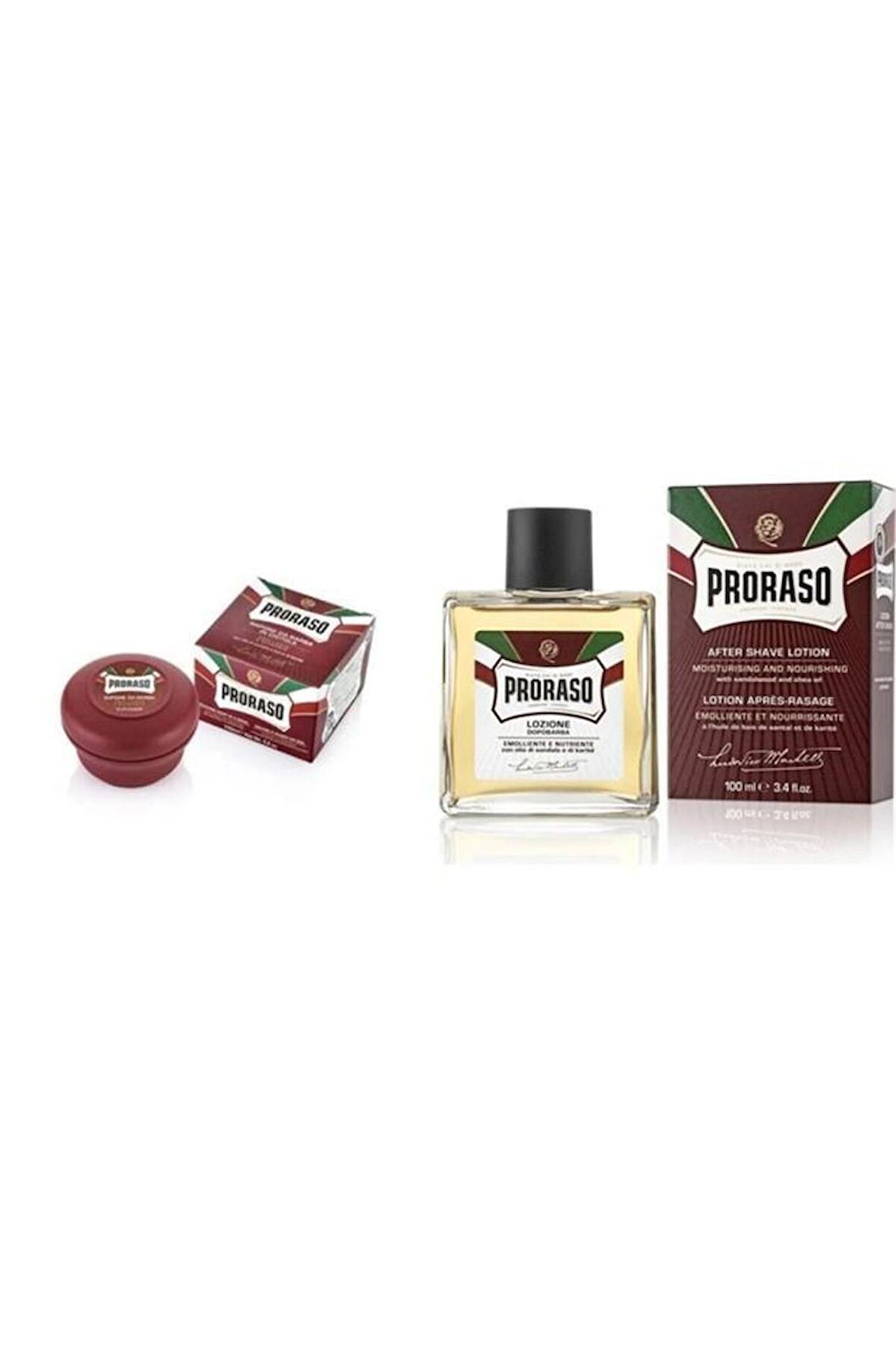 Proraso Sandal Ağacı Özlü Tıraş Sabunu 150 ml +Tıraş Sonrası Losyon 100 ml