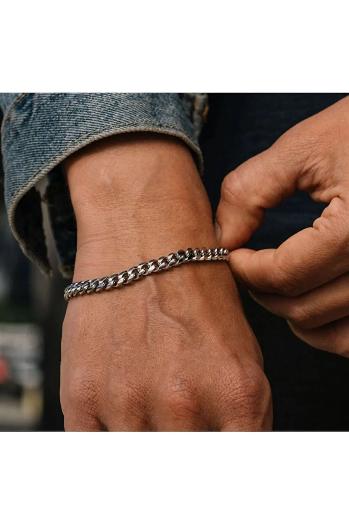 6,5mm Gurmet Model 925 Ayar Gümüş Erkek Kadın Bileklik Zincir