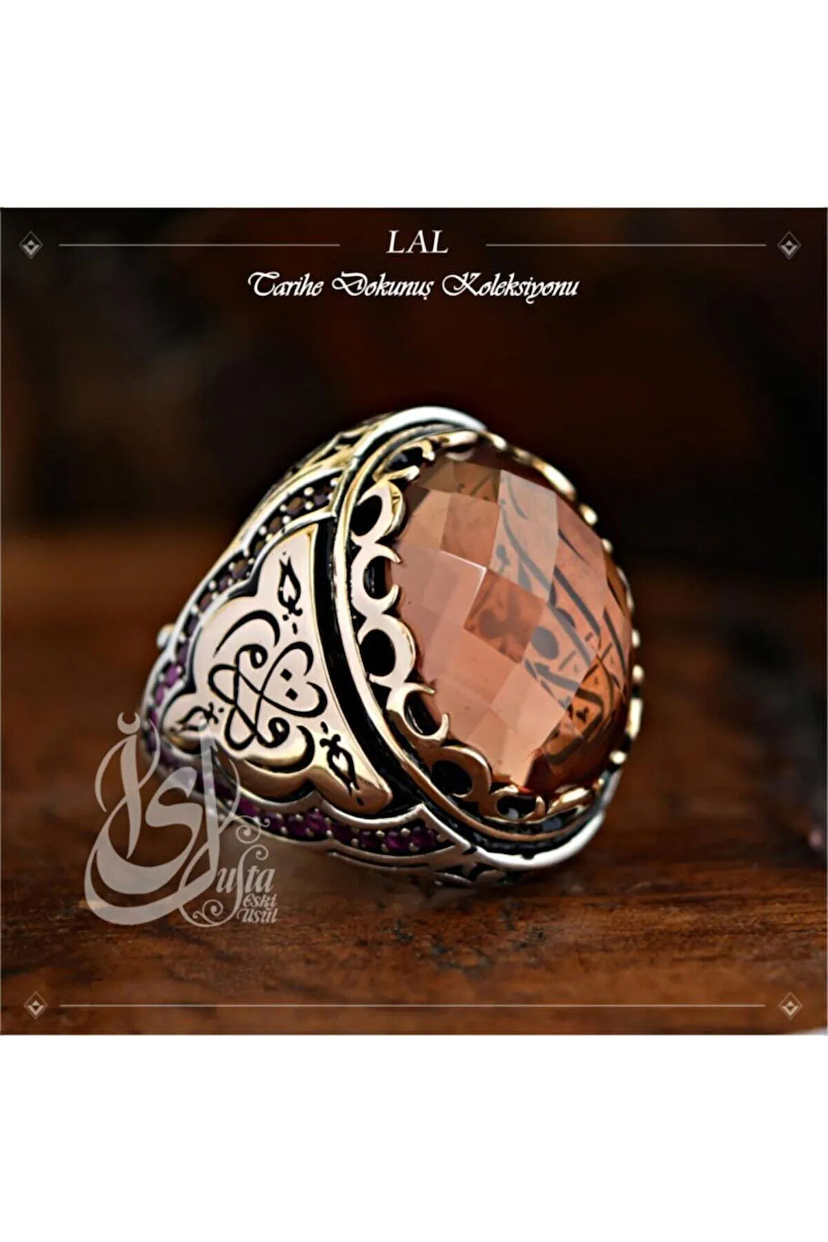 Islam Usta Tasarımı Lal Gümüş Erkek Yüzük