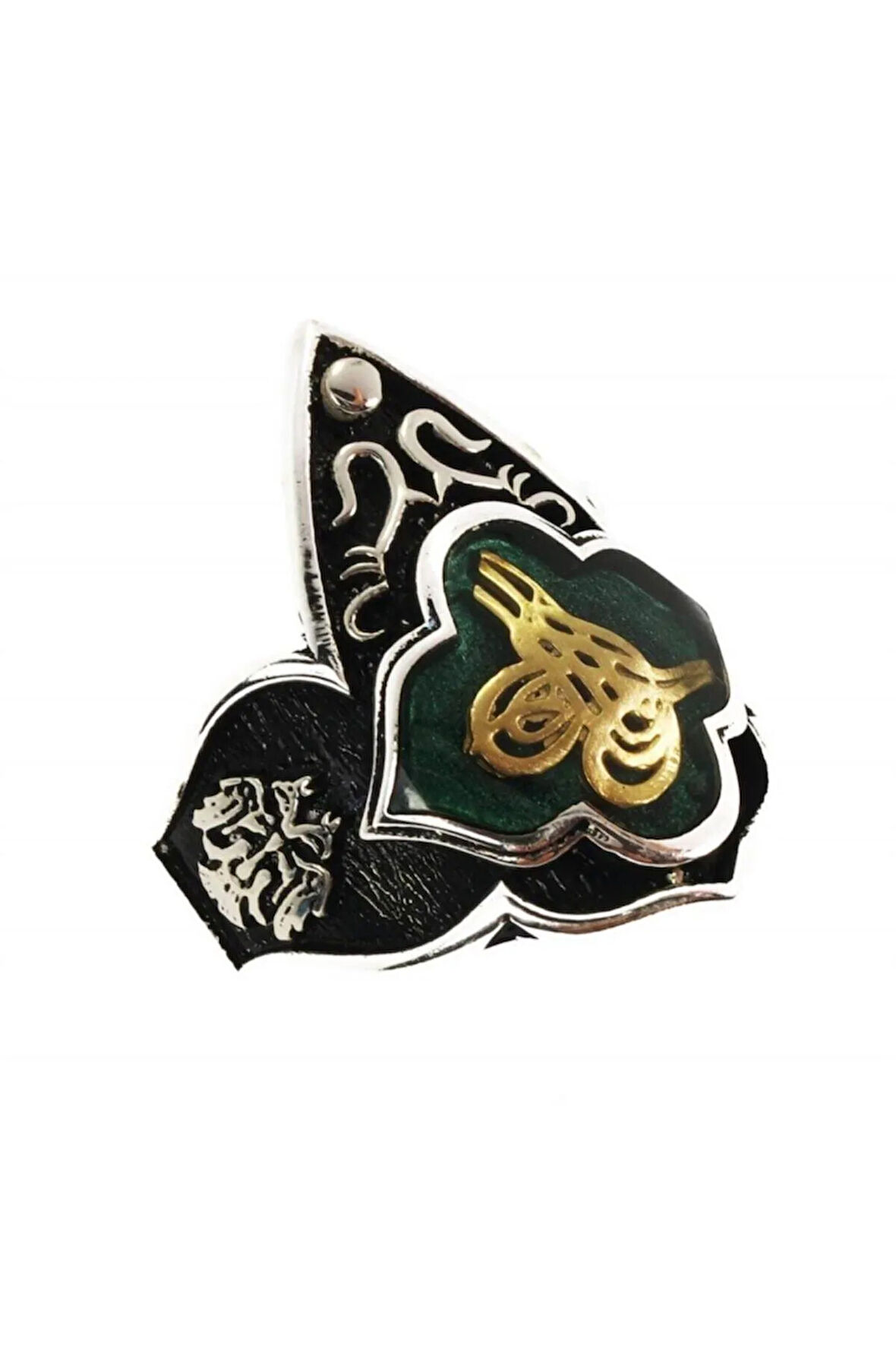 Gümüş Erkek Zihgir Başparmak Yüzük Osmanlı Tuğralı Model