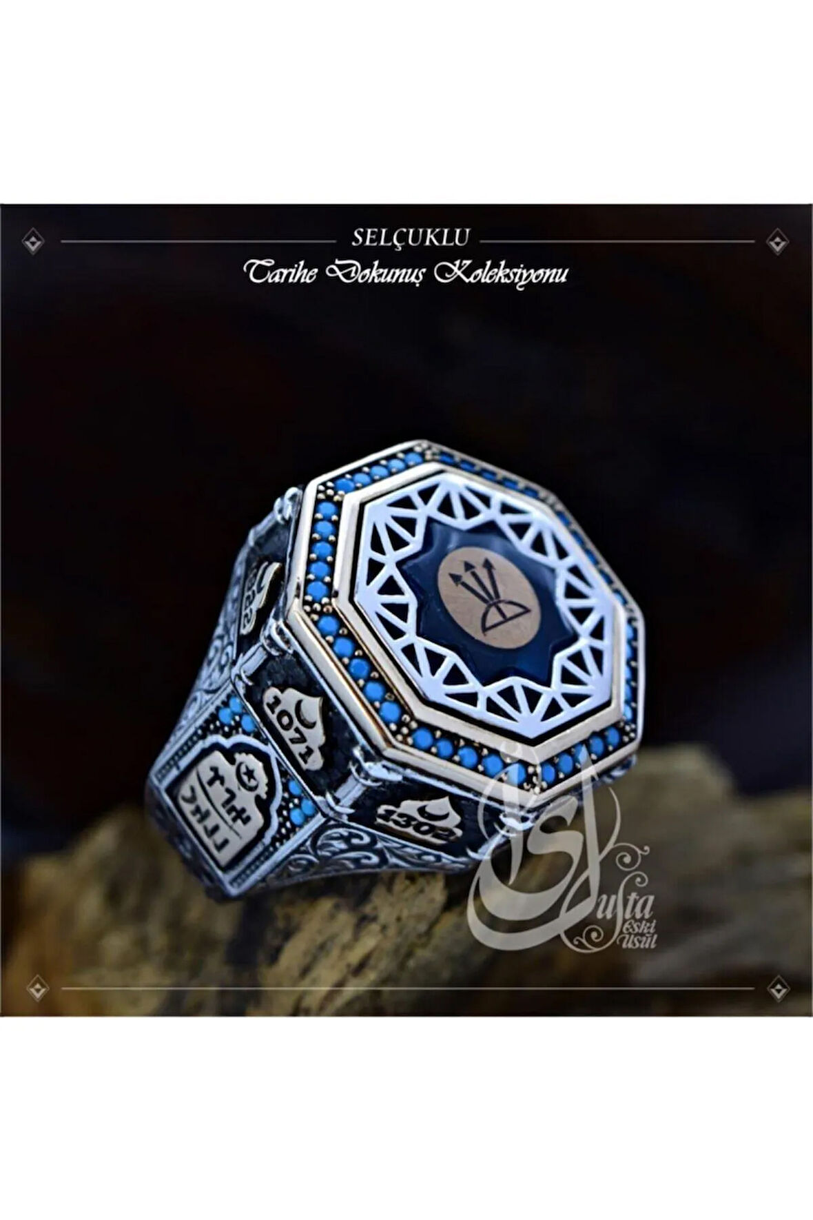 Islam Usta Tasarımı Selçuklu Gümüş Erkek Yüzük