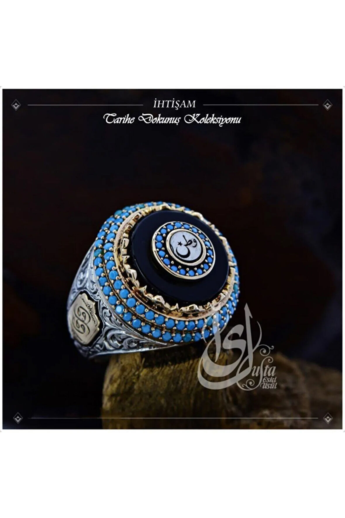 Islam Usta Tasarımı Ihtişam Gümüş Erkek Yüzük