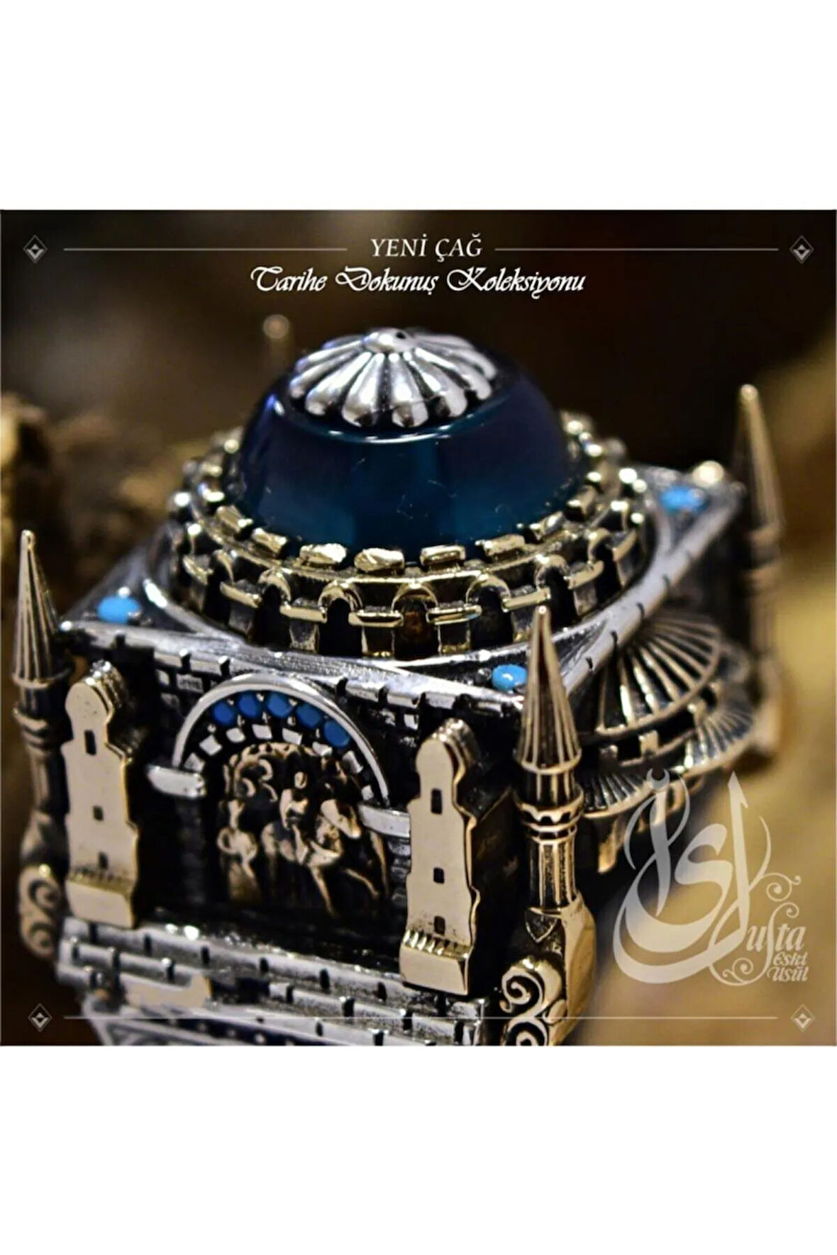 Islam Usta Tasarımı Yeni Çağ Gümüş Erkek Yüzük