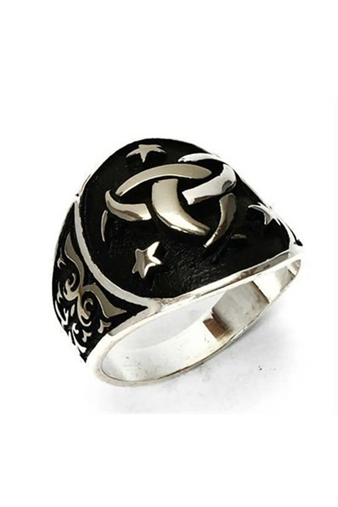 Gümüş Erkek Yüzük Teşkilatı Mahsusa Motifli