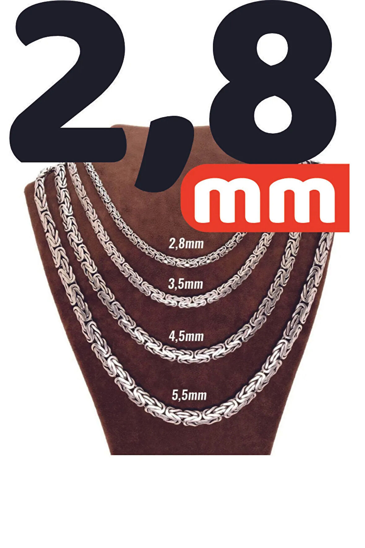 2.8mm Yassı Ezme Kral Model 925 Ayar Gümüş Erkek Kolye Zincir 1548620855