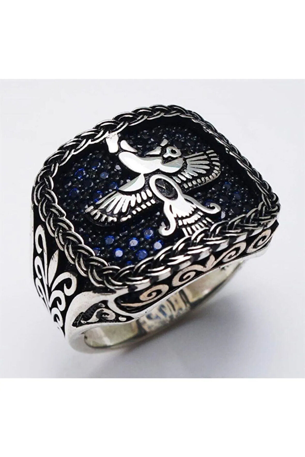 Ahura Mazda Zerdüşt Gümüş Erkek Yüzük Lüks Model